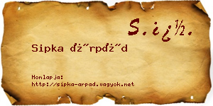 Sipka Árpád névjegykártya