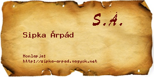 Sipka Árpád névjegykártya