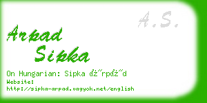 arpad sipka business card